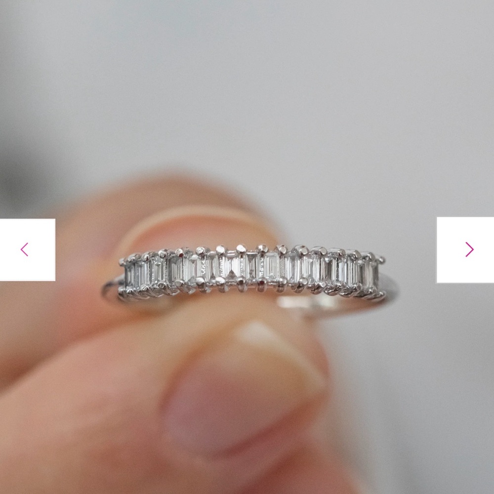 14K Gold Half Eternity Straight Baguette Diamond Ring